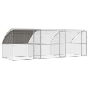 vidaXL Kippenhok 3 st Zilver 600 x 200 x 200 cm Staal en PE