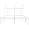 vidaXL Bedframe met hoofdbord metaal wit 120x190 cm