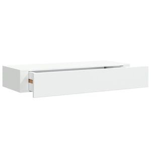 vidaXL Wandschap met lade 60x23,5x10 cm MDF wit