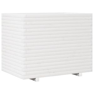 vidaXL Plantenbak 90x60x72 cm massief grenenhout wit
