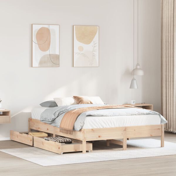 vidaXL Bedframe zonder matras massief grenenhout 150x200 cm