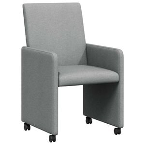 vidaXL Eetkamerstoelen met Wieltjes 2 st Stof Lichtgrijs