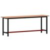 vidaXL Werkbank 220x55x81,5 cm massief beukenhout en metaal