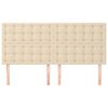 vidaXL Hoofdbord cr&egrave;me 160x5x118/128 cm stof