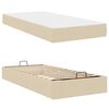 vidaXL Bedframe met matras met matras 2 pcs Cr&egrave;me Stof