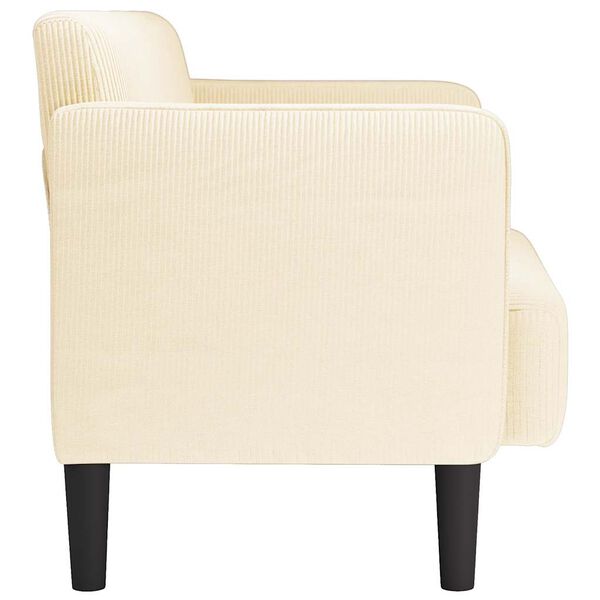 vidaXL Loveseat bank 109 cm corduroy stof cr&egrave;mekleurig