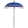 vidaXL Balinese Parasol 260 Blauw 180-190 cm Katoen en massief hout