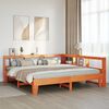 vidaXL Bed met boekenkast zonder matras grenenhout wasbruin 200x200 cm
