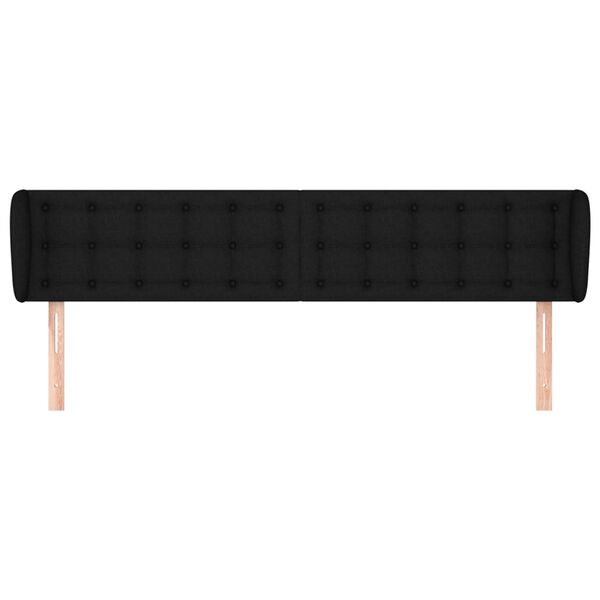 vidaXL Hoofdbord met randen 163x23x78/88 cm stof zwart