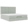 vidaXL Ottoman bed met matrassen en LED's 200x200cm fluweel lichtgrijs