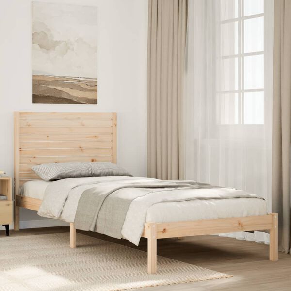 vidaXL Bedframe extra lang zonder matras massief hout 90x220 cm