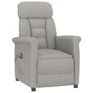 vidaXL Massagestoel Lichtgrijs 96.5 x 70.5 x 95 cm Microvezel
