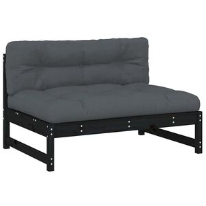 vidaXL Middenbank 120x80 cm massief grenenhout zwart
