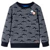 Kindertrui 140 gem&ecirc;leerd marineblauw