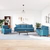 vidaXL 4-delige Loungeset met kussens fluweel blauw