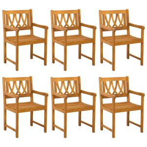 vidaXL Tuinstoelen 6 pcs Naturel Massief Acaciahout
