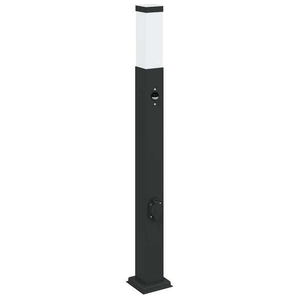 vidaXL Bolderarmatuur met sensor en stopcontact 80 cm zwart IP44