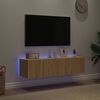 vidaXL Tv-wandmeubelen met LED 2 st 60x35x31 cm sonoma eikenkleurig