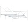 vidaXL Bedframe met hoofd- en voeteneinde metaal wit 107x203 cm