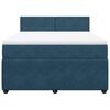 vidaXL Boxspring met matras fluweel blauw 160x200 cm