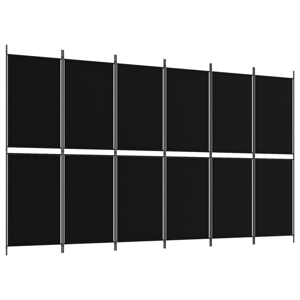 vidaXL Kamerscherm met 6 panelen 300x180 cm stof zwart