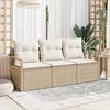 vidaXL Bankstel 3 pcs Beige poly rattan