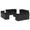 vidaXL 13-delige Loungeset met kussens poly rattan zwart