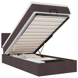 vidaXL Ottoman bed met matras en LED's 90x190cm stof donkerbruin