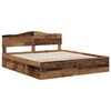 vidaXL Bedframe met hoofdeinde Oudhout 200 x 200 cm Massief grenenhout