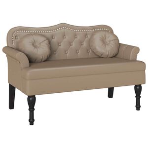 vidaXL Chesterfield Bank Cappuccino 120,5 x 65 x 75 cm Nep Leer