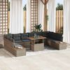vidaXL Tuin Sofa Set met opslag 11 pcs Grijs Poly riet