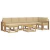 vidaXL Buiten bankenset met kussen 8 pcs Wit en Beige Polyester