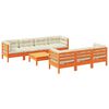 vidaXL 8-delige Loungeset met kussens massief grenenhout wasbruin