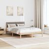 vidaXL Bedframe Bruin en taupe 140 x 200 cm Massief grenenhout
