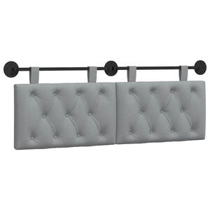 vidaXL Hangend hoofdbord Lichtgrijs Stof