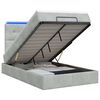 vidaXL Ottoman Bed met Matrassen en LED Lichtgrijs 120 x 200 cm