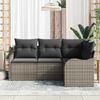 vidaXL Tuin Sofa Set met opslag 4 pcs Grijs poly rattan
