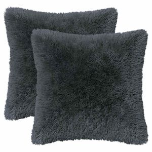 vidaXL Kussen met kussen HEERLEN 2 st Antraciet PV Fleece