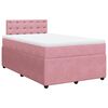 vidaXL Boxspring met matras fluweel roze 120x190 cm