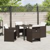 vidaXL Tuin eettafelset 5 pcs Bruin poly rattan
