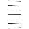 vidaXL Schuifdeur 102x205 cm ESG-glas en aluminium zwart