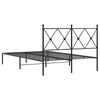 vidaXL Bedframe met hoofdbord metaal zwart 120x190 cm