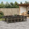vidaXL 13-delige Tuinset met kussens poly rattan grijs