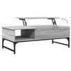 vidaXL Salontafel 100x50x35 cm bewerkt hout en metaal grijs sonoma