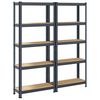 vidaXL 5 Laags Opbergrek 2 stuks antracietkleurig staal & bewerkt hout