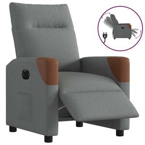 vidaXL Fauteuil elektrisch verstelbaar stof donkergrijs