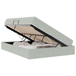 vidaXL Opbergbed met matras met matras Lichtgrijs 140 x 190 cm Fluweel