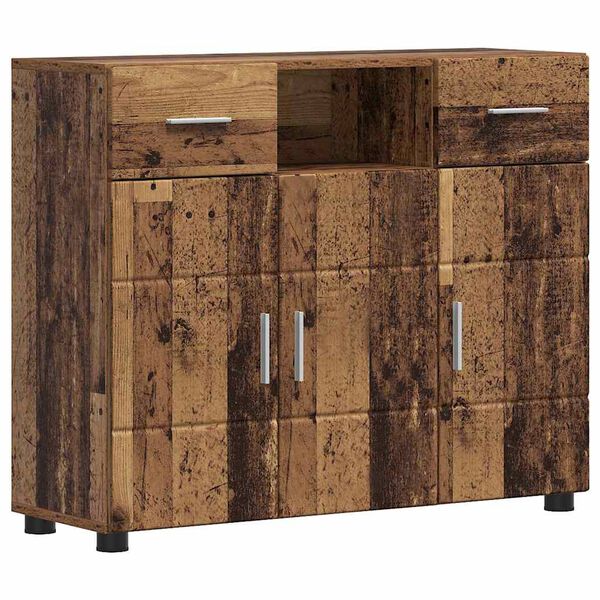 vidaXL Houten Kast met lade Oudhout 88,5 x 30,5 x 73 cm Bewerkt hout