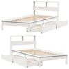 vidaXL Bed met boekenkast zonder matras grenenhout wit 75x190 cm