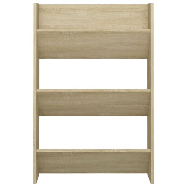 vidaXL Wandschoenenkast 60x18x90 cm spaanplaat sonoma eikenkleurig